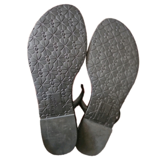 Kate Spade Womens Black Leather Pamela Heart Strap Designer Sandal 6 - Picture 6 of 11